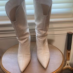 Attico white boots size 40 / 10 heels embossed worn twice